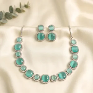 Shaya Stone American Diamond Choker Necklace, Mint