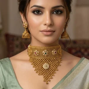 Rajwadi Kundan Choker Necklace
