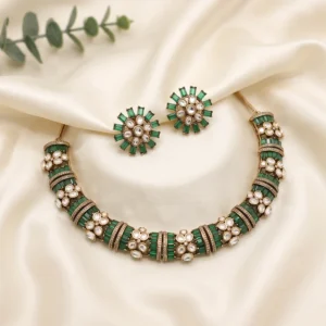 Ria Hasli Choker Necklace Set with Stud Earrings